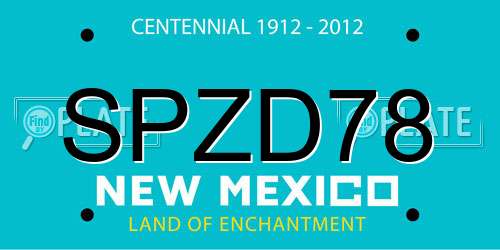 SPZD78 New Mexico License Plate