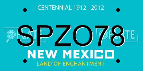 SPZO78 New Mexico License Plate