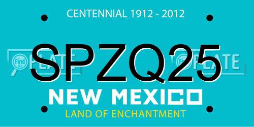 SPZQ25 New Mexico License Plate