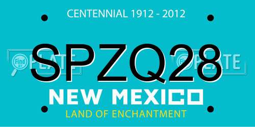 SPZQ28 New Mexico License Plate