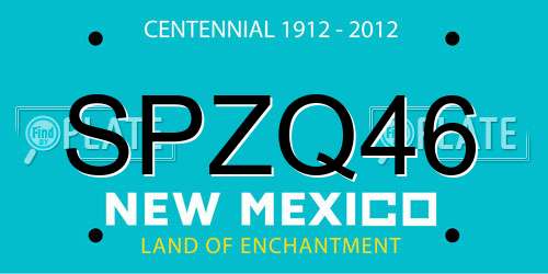 SPZQ46 New Mexico License Plate