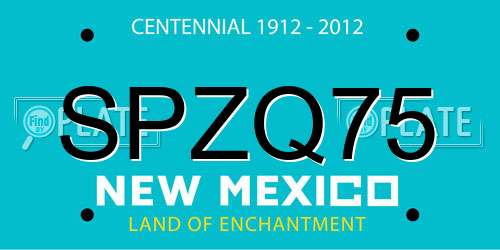 SPZQ75 New Mexico License Plate