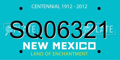 SQ06321 New Mexico License Plate