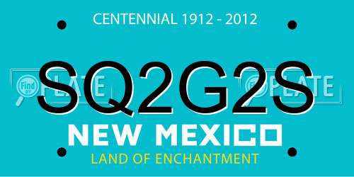 SQ2G2S New Mexico License Plate
