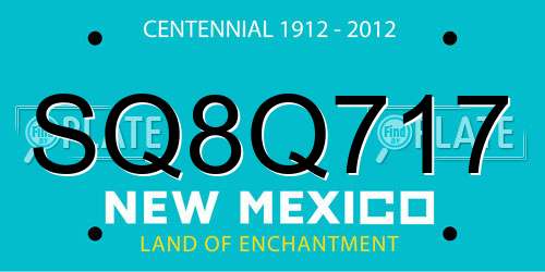 SQ8Q717 New Mexico License Plate