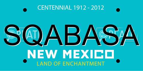SQABASA New Mexico License Plate