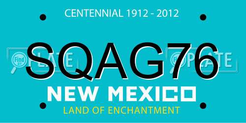 SQAG76 New Mexico License Plate