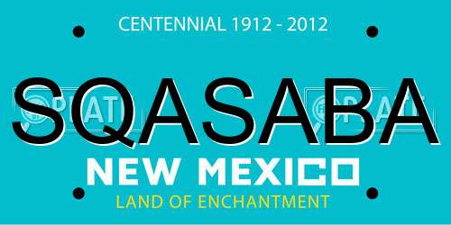 SQASABA New Mexico License Plate