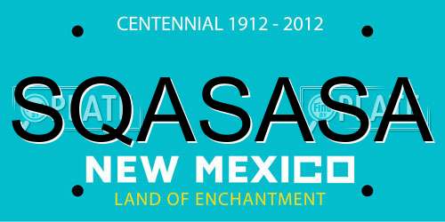 SQASASA New Mexico License Plate