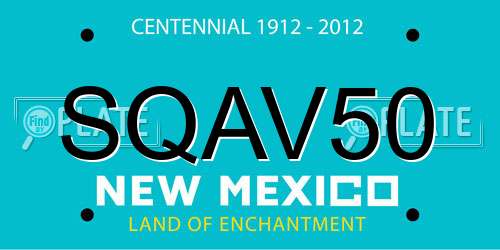 SQAV50 New Mexico License Plate