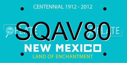 SQAV80 New Mexico License Plate