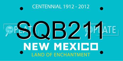 SQB211 New Mexico License Plate
