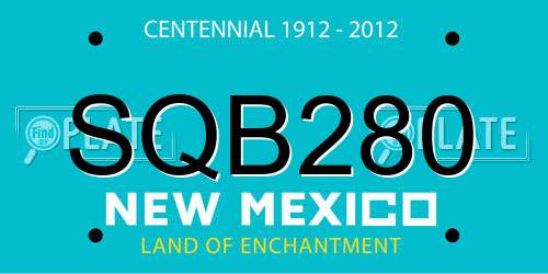 SQB280 New Mexico License Plate