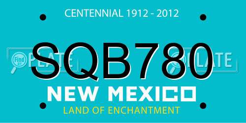 SQB780 New Mexico License Plate