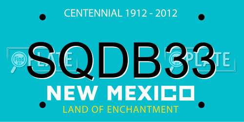 SQDB33 New Mexico License Plate