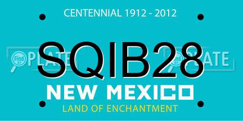 SQIB28 New Mexico License Plate