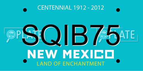 SQIB75 New Mexico License Plate