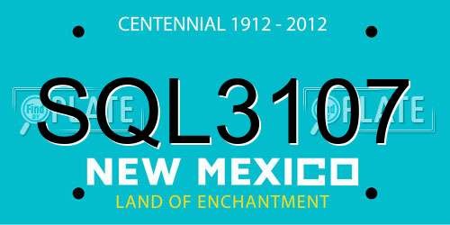 SQL3107 New Mexico License Plate