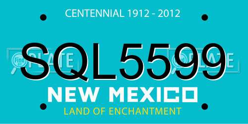 SQL5599 New Mexico License Plate