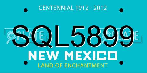SQL5899 New Mexico License Plate