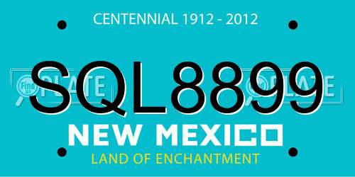 SQL8899 New Mexico License Plate