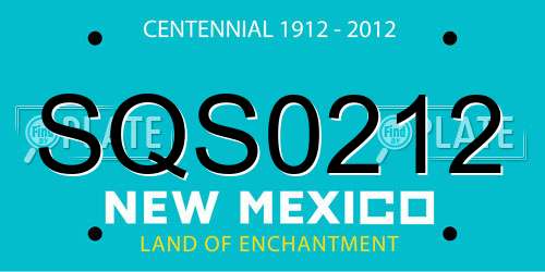 SQS0212 New Mexico License Plate