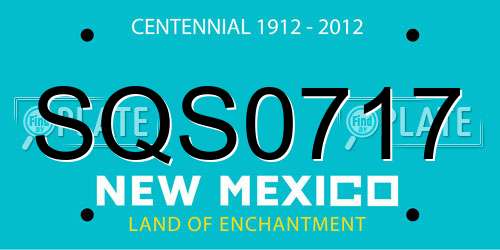 SQS0717 New Mexico License Plate