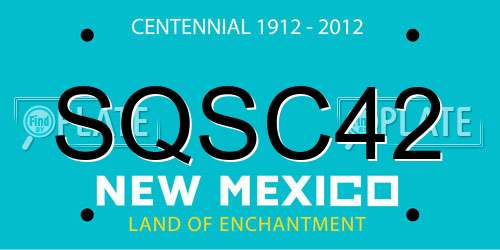 SQSC42 New Mexico License Plate