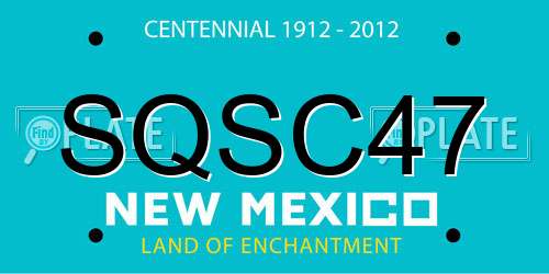 SQSC47 New Mexico License Plate