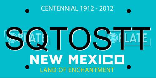 SQTOSTT New Mexico License Plate