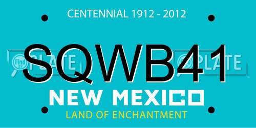 SQWB41 New Mexico License Plate