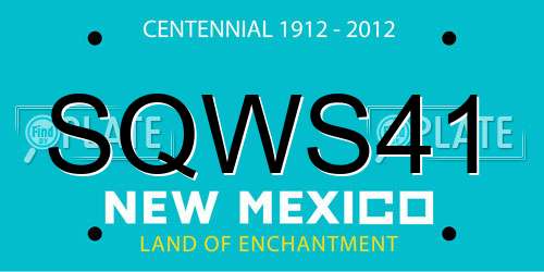 SQWS41 New Mexico License Plate