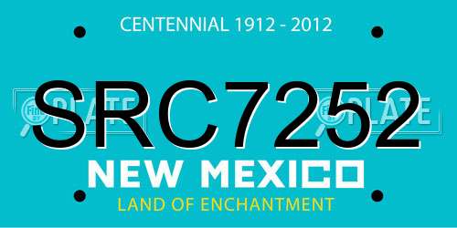 SRC7252 New Mexico License Plate