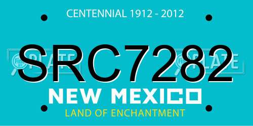 SRC7282 New Mexico License Plate