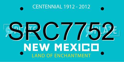 SRC7752 New Mexico License Plate