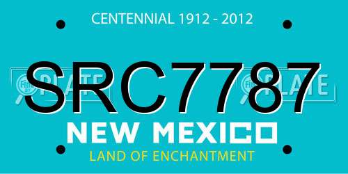 SRC7787 New Mexico License Plate