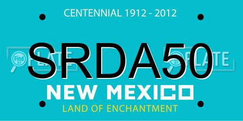 SRDA50 New Mexico License Plate