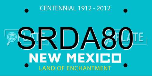 SRDA80 New Mexico License Plate