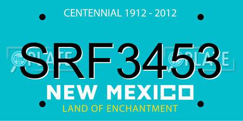 SRF3453 New Mexico License Plate