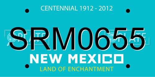 SRM0655 New Mexico License Plate