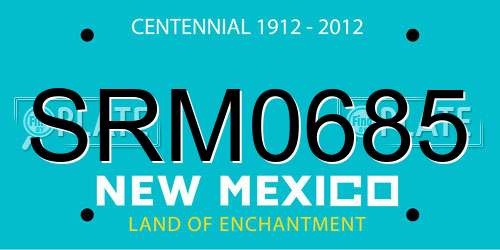 SRM0685 New Mexico License Plate