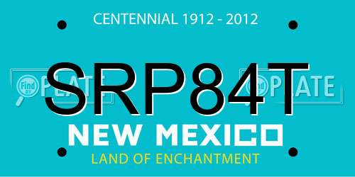 SRP84T New Mexico License Plate