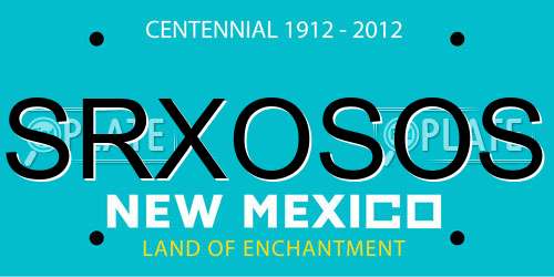 SRXOSOS New Mexico License Plate