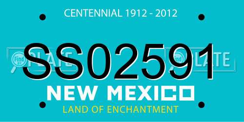SS02591 New Mexico License Plate