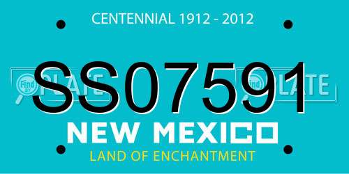 SS07591 New Mexico License Plate