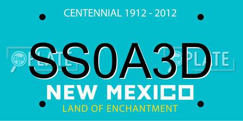 SS0A3D New Mexico License Plate