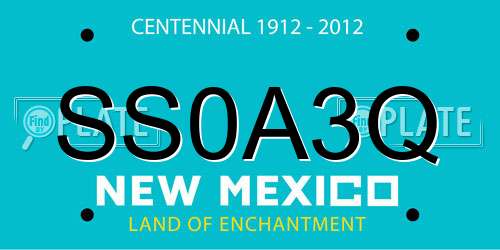 SS0A3Q New Mexico License Plate