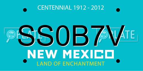 SS0B7V New Mexico License Plate