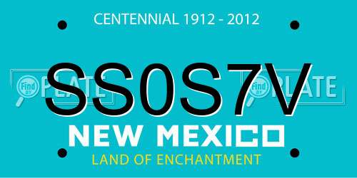SS0S7V New Mexico License Plate