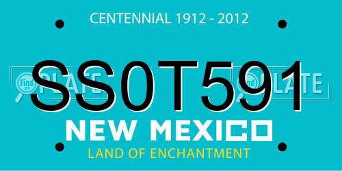 SS0T591 New Mexico License Plate